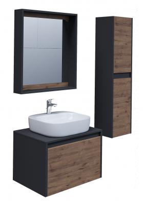 Тумба под раковину в ванной подвесная Grossman СМАРТ-60 см, веллигтон/графит